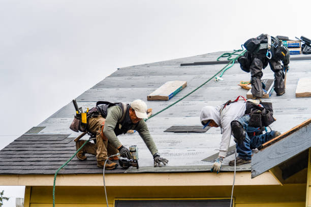 Professional Storm Damage Roof Repair technician working in East Quogue, NY